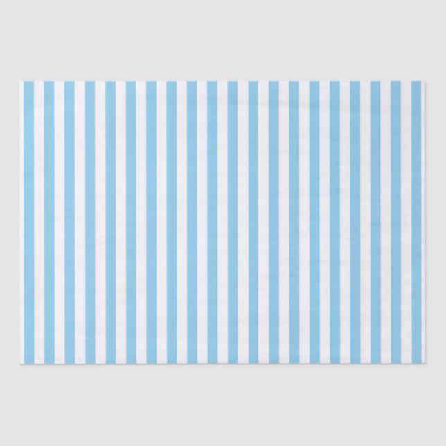 Seda Papel De Tejido De Rayas Azules Y Blancas Bebés (Anverso)