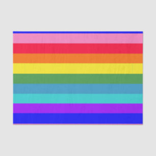 Seda Papel de tejido de rayas de arcoiris negrita