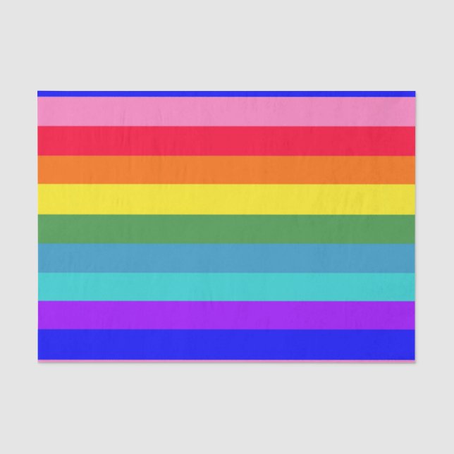 Seda Papel de tejido de rayas de arcoiris negrita (Anverso)