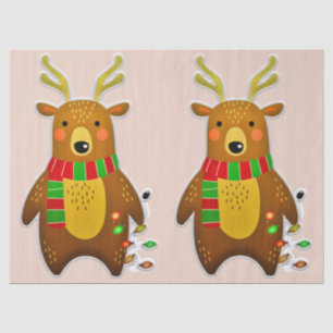 Seda Papel de tejido de reno para navidades