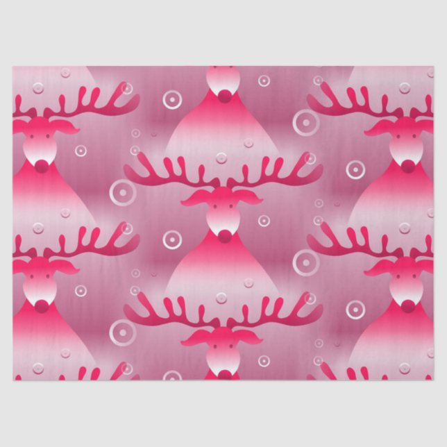 Seda papel de tejido de reno rosa (Anverso)