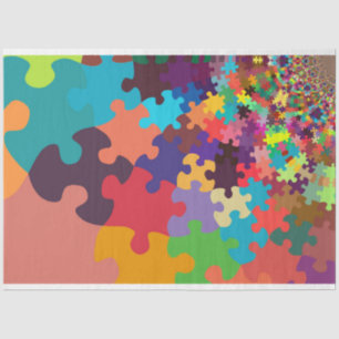 Seda papel de tejido de rompecabezas fractal