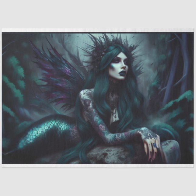 Seda Papel de tejido de sirena nocturna (Anverso)