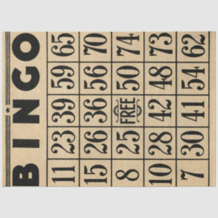 Seda Papel de tejido de tarjeta de bingo