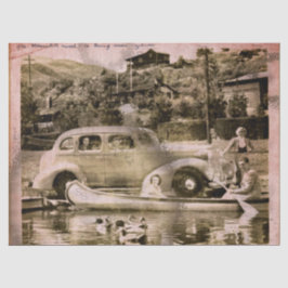 Seda Papel de Tejido de Tiempo de Vacaciones Retro