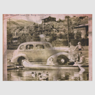 Seda Papel de Tejido de Tiempo de Vacaciones Retro