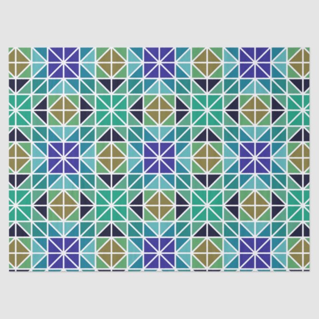 Seda papel de tejido de triángulos de mosaico (Anverso)