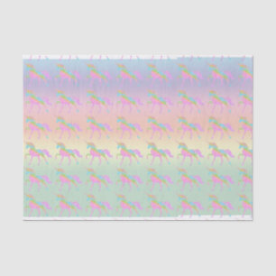 Seda Papel de tejido de unicornio con arcoiris pastel