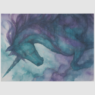 Seda Papel de tejido de unicornio - Estilo de tinta de