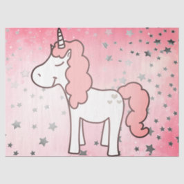 Seda Papel de tejido de unicornio rosa