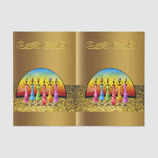 Seda Papel de tejido decorativo africano (Anverso)