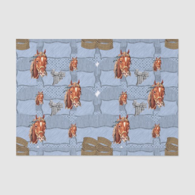 Seda Papel de tejido decorativo Caballo (Anverso)