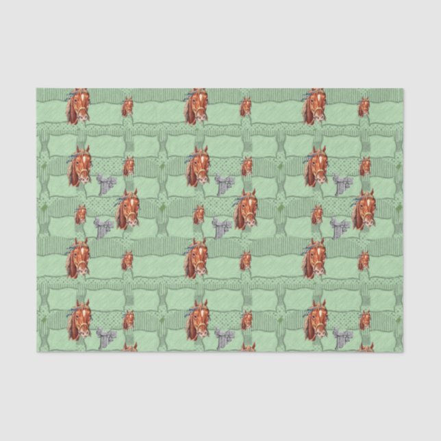 Seda Papel de tejido decorativo Caballo (Anverso)