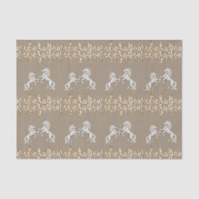 Seda Papel de tejido decorativo Caballo (Anverso)