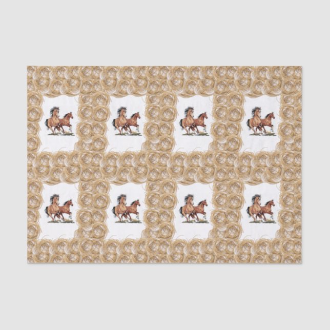 Seda Papel de tejido decorativo Caballo (Anverso)