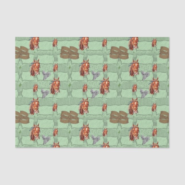 Seda Papel de tejido decorativo Caballo (Anverso)