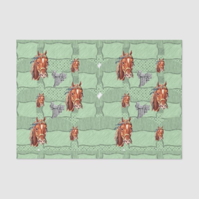 Seda Papel de tejido decorativo Caballo (Anverso)