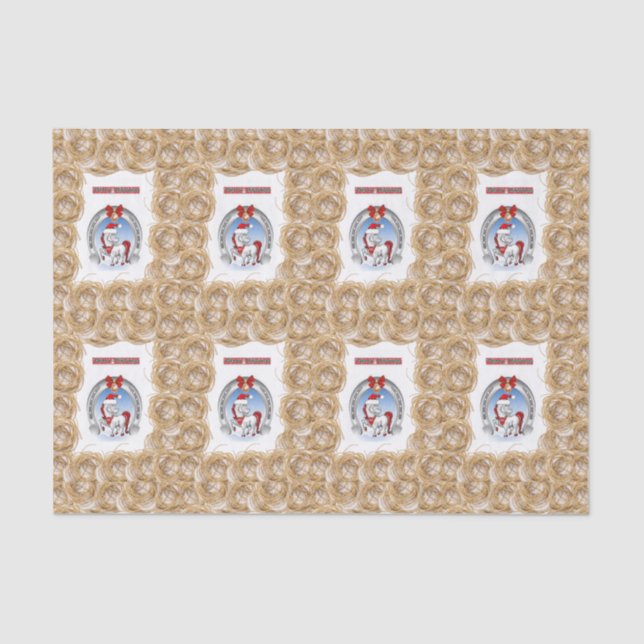 Seda Papel de tejido decorativo Caballo (Anverso)