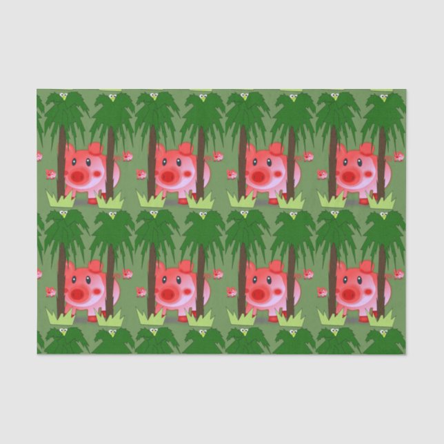 Seda Papel de tejido decorativo Cerdo (Anverso)