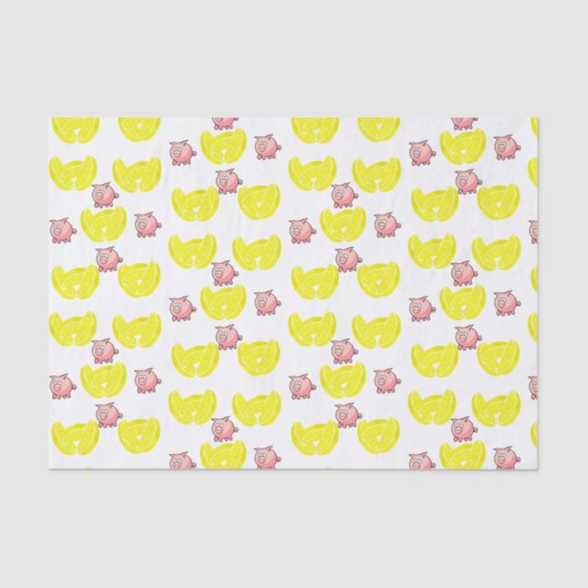 Seda Papel de tejido decorativo Cerdo (Anverso)