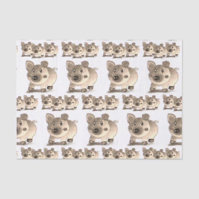 Seda Papel de tejido decorativo Cerdo (Anverso)