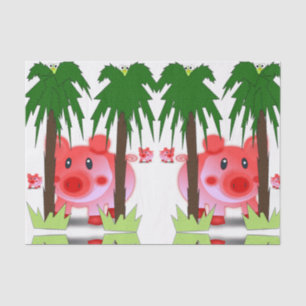 Seda Papel de tejido decorativo cerdos rosados