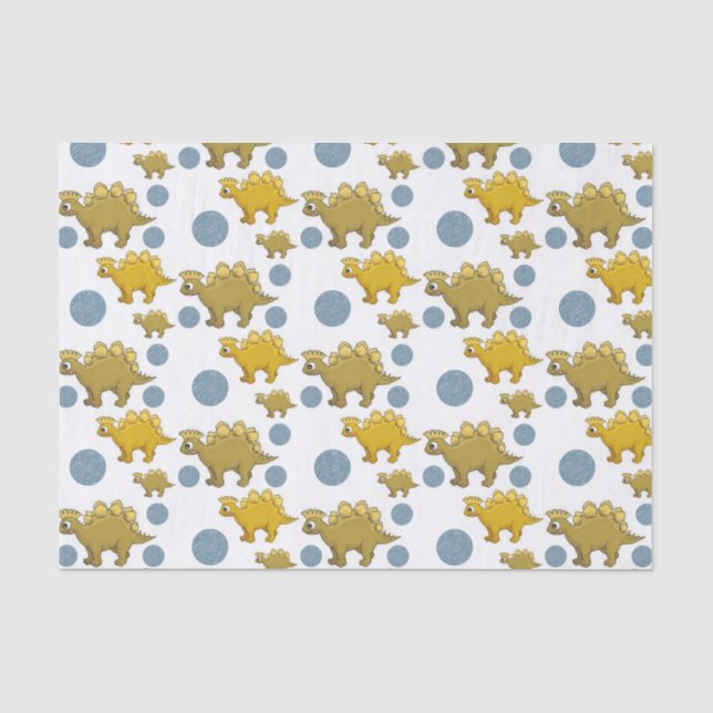 Seda Papel de tejido decorativo Dinosaurio (Anverso)