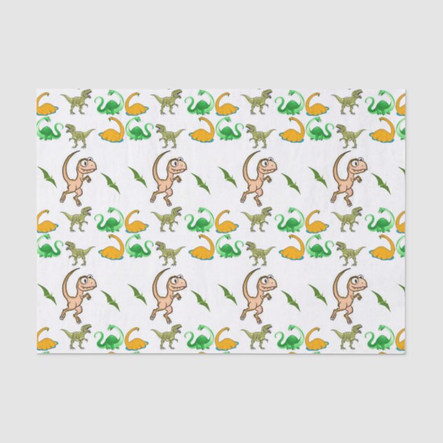 Seda Papel de tejido decorativo Dinosaurio (Anverso)
