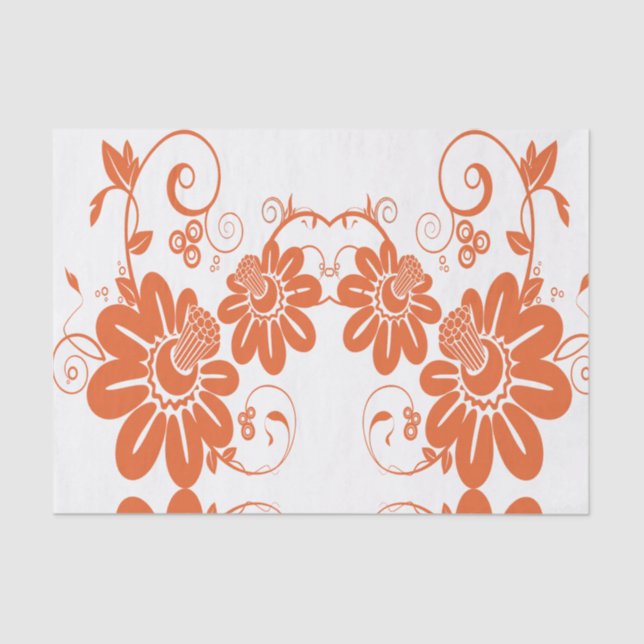 Seda Papel de tejido decorativo floral (Anverso)
