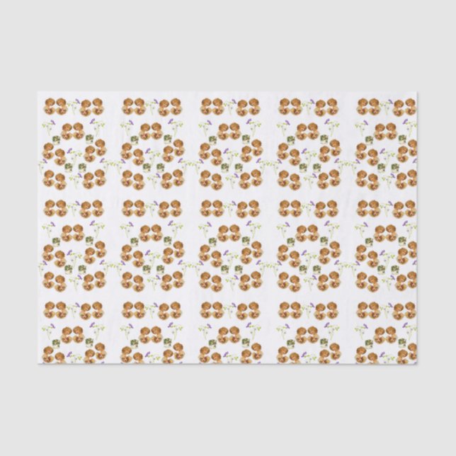 Seda Papel de tejido decorativo Floral (Anverso)