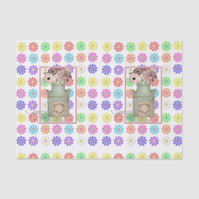 Seda Papel de tejido decorativo Floral (Anverso)
