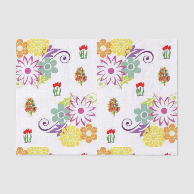 Seda Papel de tejido decorativo Floral (Anverso)