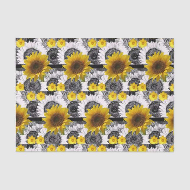 Seda Papel de tejido decorativo Girasol (Anverso)