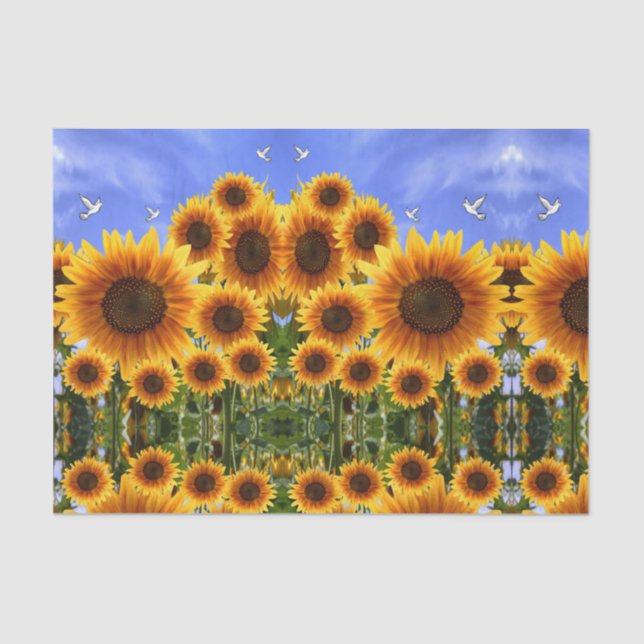 Seda Papel de tejido decorativo Girasol (Anverso)