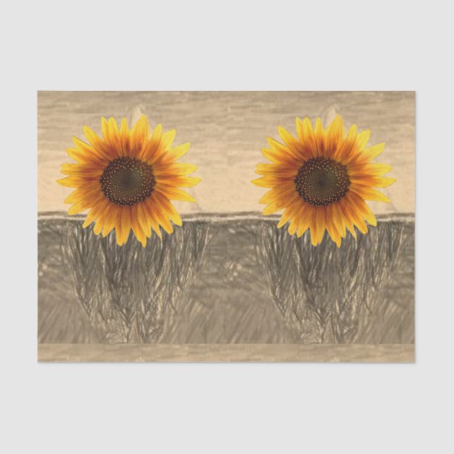 Seda Papel de tejido decorativo Girasol (Anverso)