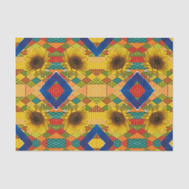 Seda Papel de tejido decorativo Girasol (Anverso)