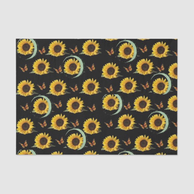 Seda Papel de tejido decorativo Girasol (Anverso)