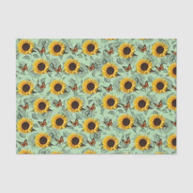 Seda Papel de tejido decorativo Girasol (Anverso)