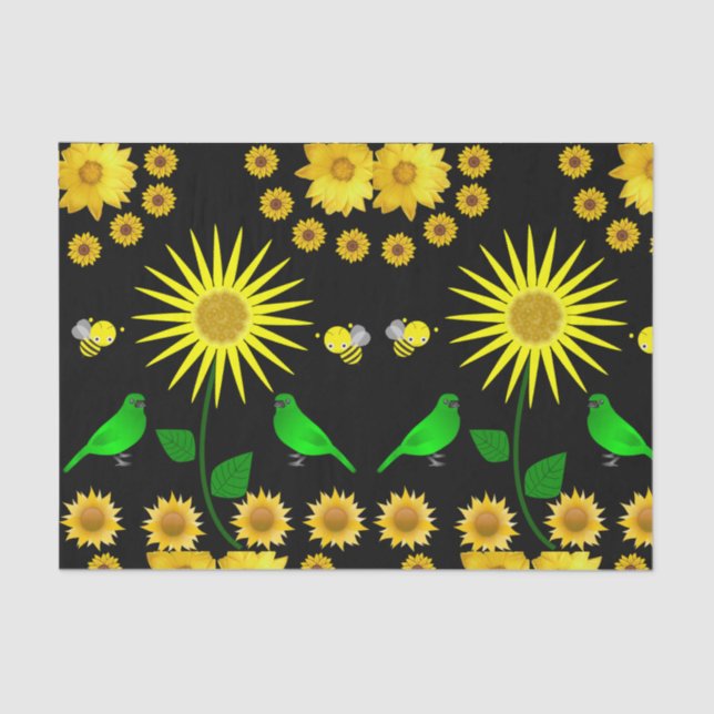 Seda Papel de tejido decorativo Girasol (Anverso)