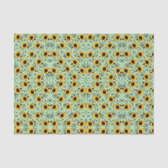 Seda Papel de tejido decorativo Girasol (Anverso)
