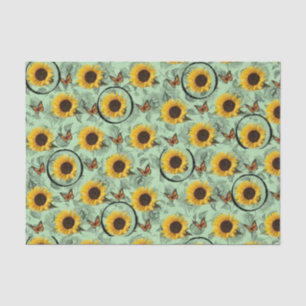Seda Papel de tejido decorativo Girasol