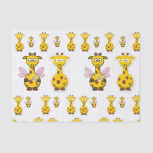 Seda Papel de tejido decorativo jirafa amarilla