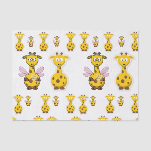 Seda Papel de tejido decorativo jirafa amarilla (Anverso)