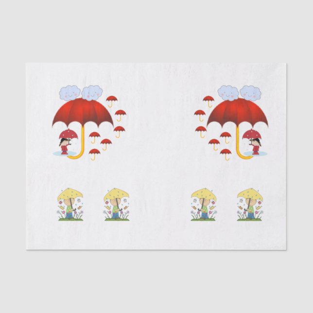 Seda Papel de tejido decorativo Lluvia (Anverso)