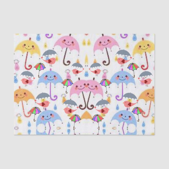 Seda Papel de tejido decorativo Lluvia (Anverso)