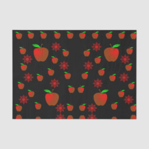 Seda Papel de tejido decorativo manzanas rojas