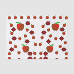 Seda Papel de tejido decorativo manzanas rojas