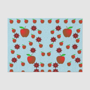 Seda Papel de tejido decorativo manzanas rojas