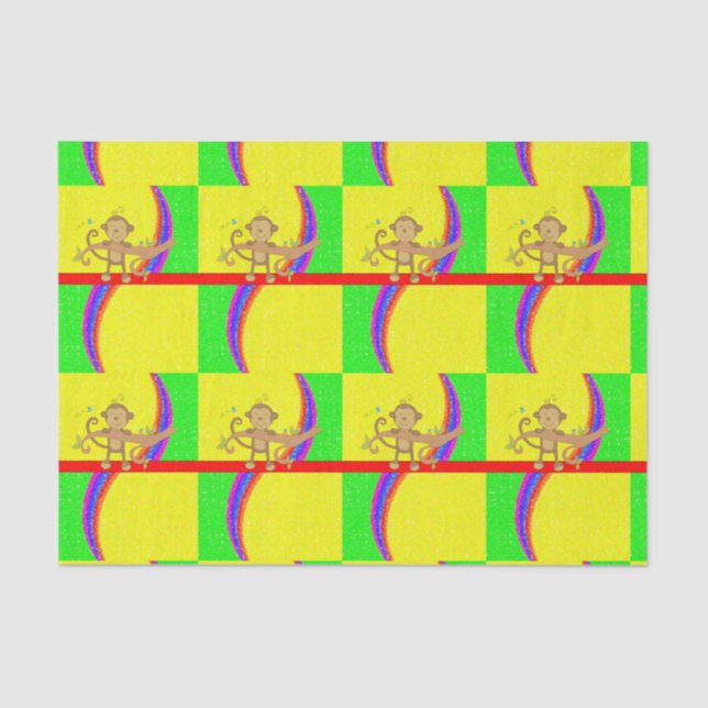 Seda Papel de tejido decorativo Mono (Anverso)