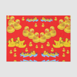 Seda Papel de tejido decorativo patos amarillos